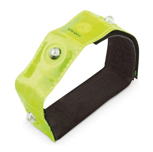 yellow VISIBLE. Brazalete reflectante con 4 LED rojos