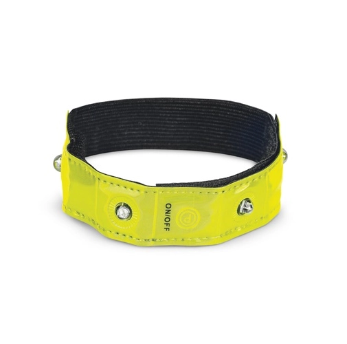 yellow VISIBLE. Brazalete reflectante con 4 LED rojos