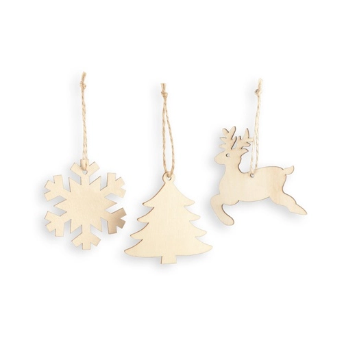 natural claro FLAKE. Colgantes Navideños