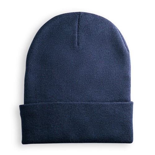 azul marino CARL. Gorro unisex de doble capa de poliéster reciclado (100% rPET)