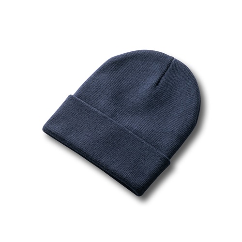 azul marino CARL. Gorro unisex de doble capa de poliéster reciclado (100% rPET)