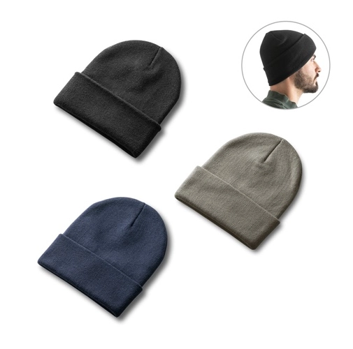 CARL. Gorro unisex de doble capa de poliéster reciclado (100% rPET)