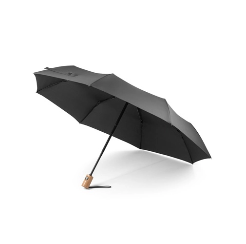 RIVER. Paraguas plegable poliéster reciclado (100% rPET) 190T con apertura y cierre automático