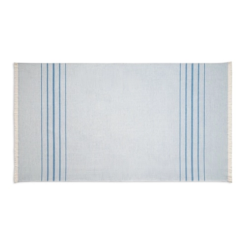 blue CAPLAN. Toalla multifuncional (260 g/m²) fabricada en algodón ligero y resistente (90%) y algodón reciclado (10%)