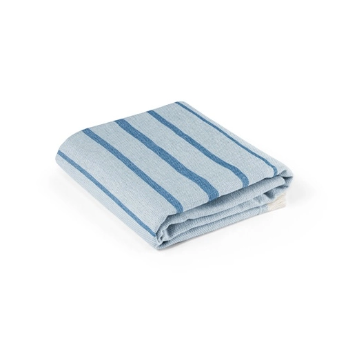 blue CAPLAN. Toalla multifuncional (260 g/m²) fabricada en algodón ligero y resistente (90%) y algodón reciclado (10%)