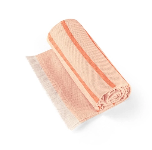 orange CAPLAN. Toalla multifuncional (260 g/m²) fabricada en algodón ligero y resistente (90%) y algodón reciclado (10%)