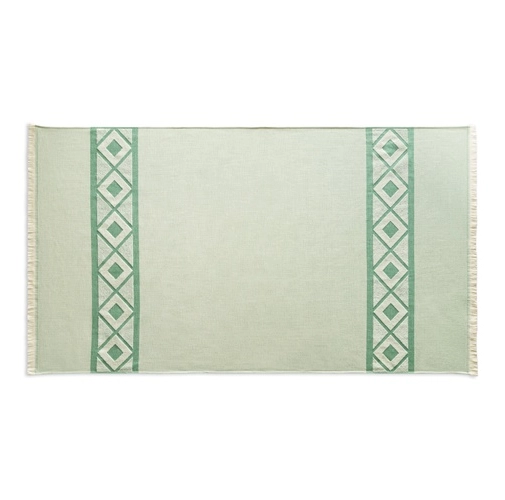 green MALEK. Toalla de baño y multifuncional (350g/m²) fabricada en algodón ligero y resistente (85%) y algodón reciclado (15%)