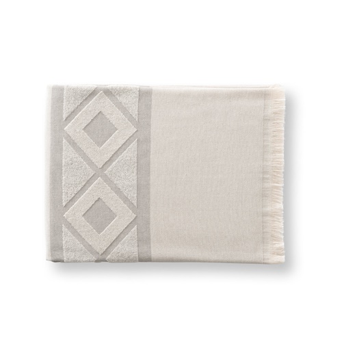 gris claro MALEK. Toalla de baño y multifuncional (350g/m²) fabricada en algodón ligero y resistente (85%) y algodón reciclado (15%)