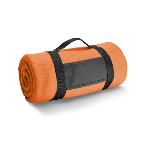 orange THORPE. Manta polar con asa desmontable (180 g/m²)