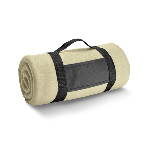 beige THORPE. Manta polar con asa desmontable (180 g/m²)