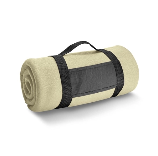 beige THORPE. Manta polar con asa desmontable (180 g/m²)