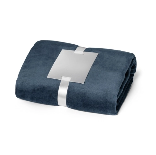 blue DYLEAF. Manta polar (240 g/m²) con cinta para tarjeta de personalización