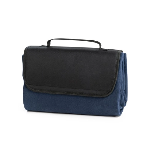 blue RILEY. Manta polar con asa de transporte y solapa (180 g/m²)