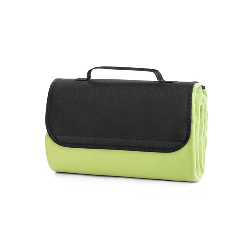 verde claro RILEY. Manta polar con asa de transporte y solapa (180 g/m²)