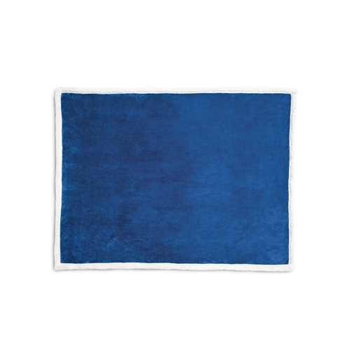 azul royal HEIDEN. Manta polar reversible (190 g/m²) con cinta de raso y tarjeta personalizada