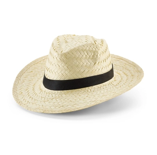 EDWARD POLI. Sombrero de paja natural con cinta de poliéster