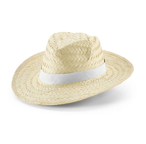 EDWARD POLI. Sombrero de paja natural con cinta de poliéster