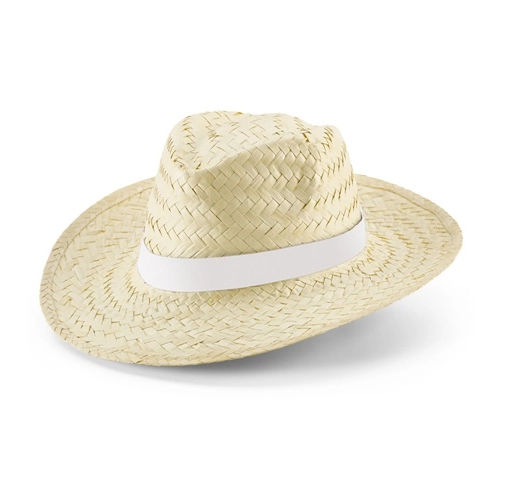 EDWARD RIB. Sombrero de paja natural con cinta sublimada