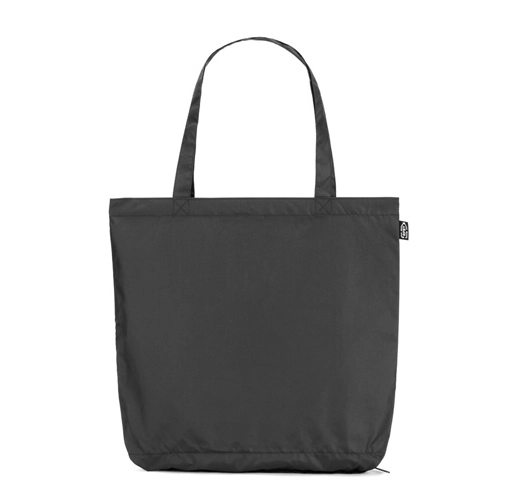 black SKYLAR. Paraguas 2 en 1 con bolsa de compra de poliéster reciclado incluida