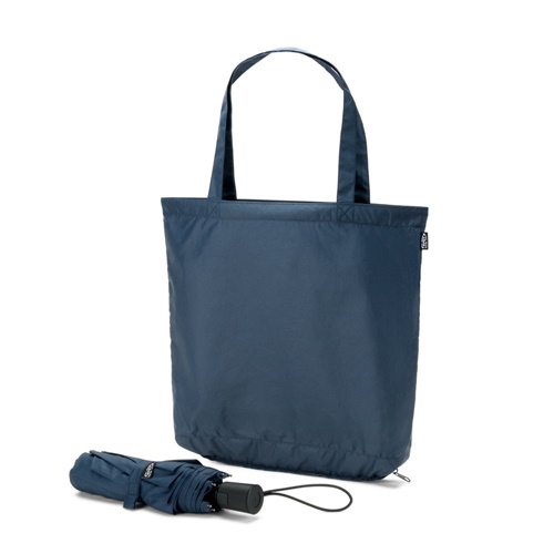 blue SKYLAR. Paraguas 2 en 1 con bolsa de compra de poliéster reciclado incluida