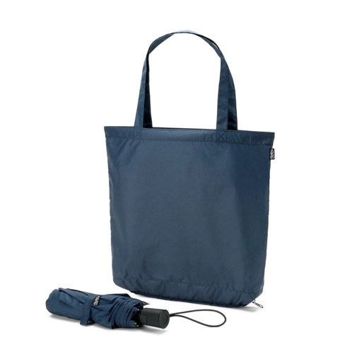 blue SKYLAR. Paraguas 2 en 1 con bolsa de compra de poliéster reciclado incluida