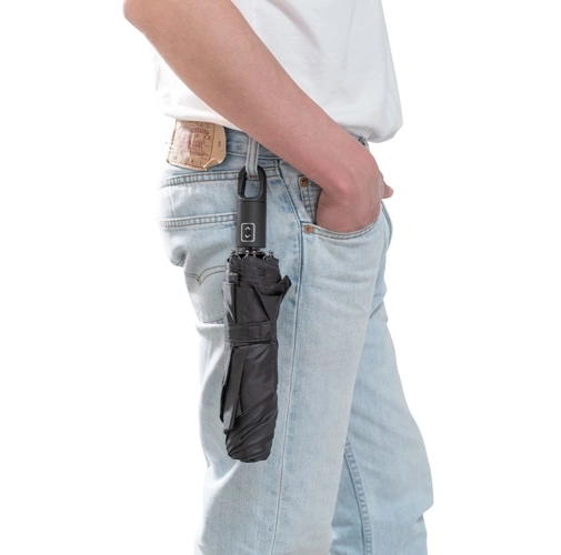 black GUSTAVO. Paraguas poliéster reciclado (100% rPET) 190T \