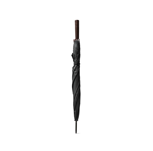 black APOLO. Paraguas fabricado en pongee poliéster reciclado (100% rPET) con apertura automática