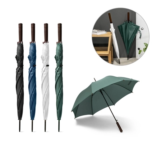 APOLO. Paraguas fabricado en pongee poliéster reciclado (100% rPET) con apertura automática