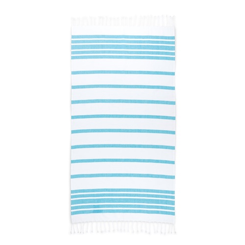 azul claro SARDENHA. Toalla de playa de algodón (70% reciclado) y poliéster (30% reciclado) (180 g/m²)