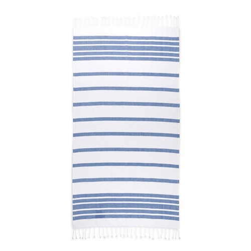 azul marino SARDENHA. Toalla de playa de algodón (70% reciclado) y poliéster (30% reciclado) (180 g/m²)