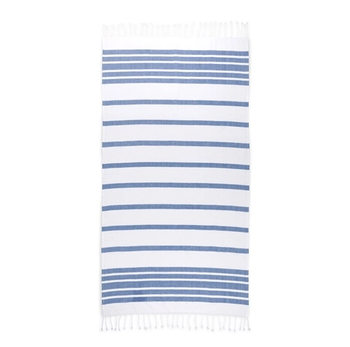 azul marino SARDENHA. Toalla de playa de algodón (70% reciclado) y poliéster (30% reciclado) (180 g/m²)