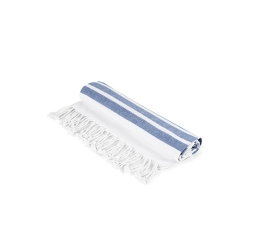 azul marino SARDENHA. Toalla de playa de algodón (70% reciclado) y poliéster (30% reciclado) (180 g/m²)