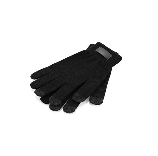 black BURROW. Guantes de poliéster reciclado (100 % rPET) con puntas táctiles