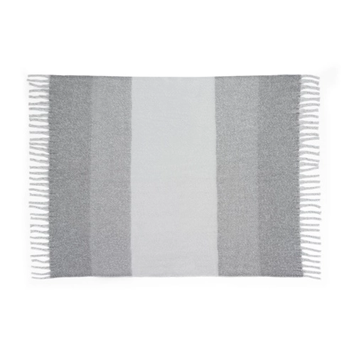gray COMFY. Manta de poliéster reciclado (100 % rPET) (300 g/m²), con tacto de mohair