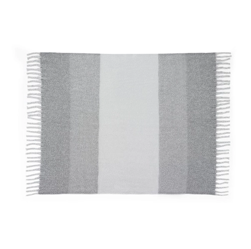gray COMFY. Manta de poliéster reciclado (100 % rPET) (300 g/m²), con tacto de mohair