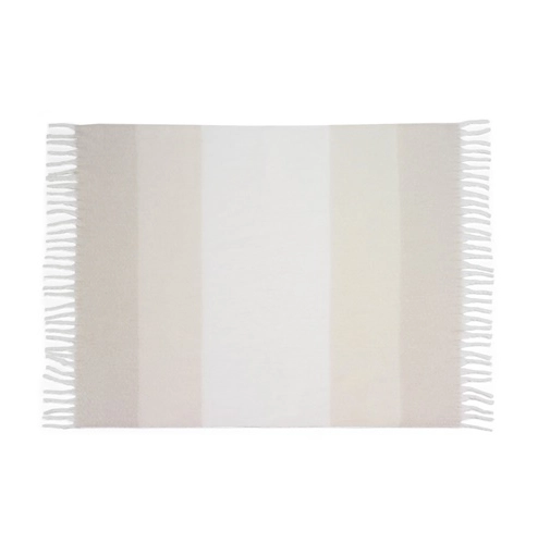 beige COMFY. Manta de poliéster reciclado (100 % rPET) (300 g/m²), con tacto de mohair