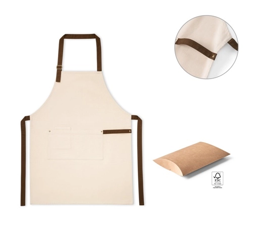 HOLM. Delantal de lona 100% algodón (320 g/m²) con detalles metálicos