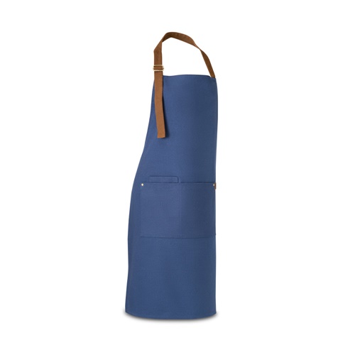 blue VESPER. Delantal de lona 100% algodón (300 g/m²) con detalles metálicos