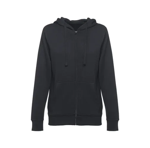 black THC AMSTERDAM WOMEN. Sudadera para mujer, con cremallera y capucha