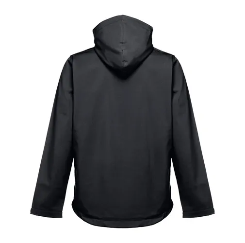 black THC ZAGREB. Chaqueta softshell para hombre, con capucha removible