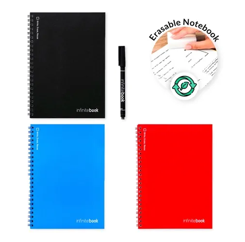 INFINITEBOOK PLAIN A5. INFINITEBOOK CON TAPA FLEXIBLE Y 15 PÁGINAS DE PIZARRA BLANCA LISAS