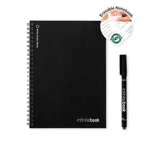 INFINITEBOOK LINED A5. INFINITEBOOK CON TAPA FLEXIBLE Y 15 PÁGINAS DE PIZARRA RAYADAS