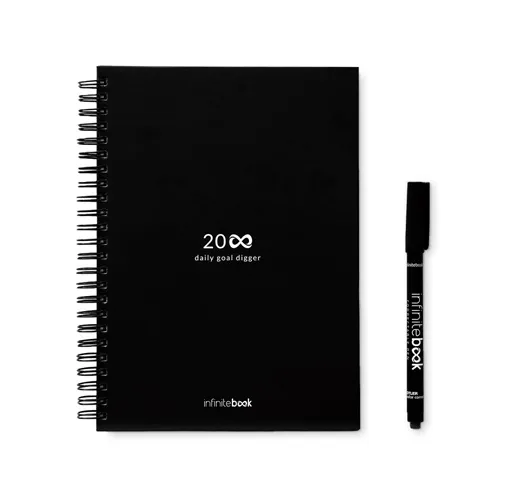 black STARTER KIT INFINITE PLANNER A5. El set incluye un \