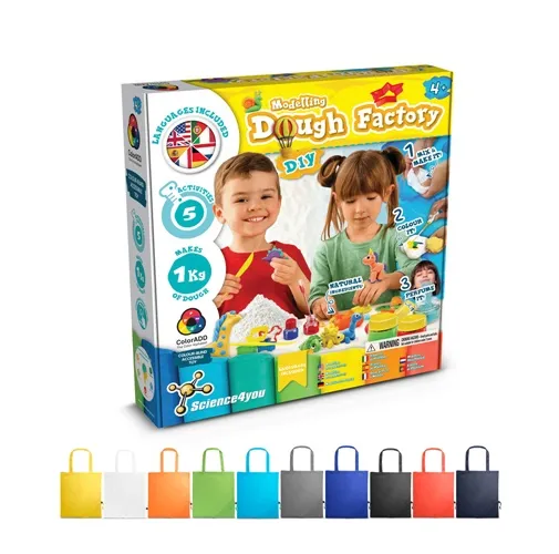 MODELING DOUGH FACTORY KIT II. JUEGO EDUCATIVO SUMINISTRADO CON UNA BOLSA DE REGALO PLEGABLE DE 190T