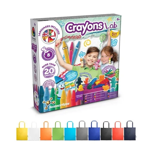 CRAYON FACTORY KIT II. JUEGO EDUCATIVO SUMINISTRADO CON UNA BOLSA DE REGALO PLEGABLE DE 190T