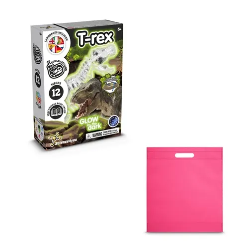 pink Fossil Excavation Kit IV. Juego educativo suministrado con una bolsa de regalo de non woven (80 g/m²)