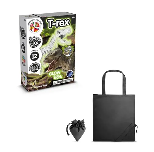 black Fossil Excavation Kit V. Juego educativo suministrado con una bolsa de regalo plegable de 190T
