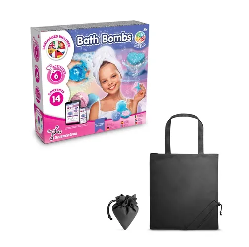 black Bath Bombs Kit V. Juguete educativo suministrado con una bolsa de regalo plegable de 190T