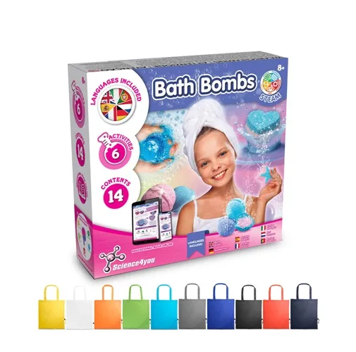 BATH BOMBS KIT V. JUGUETE EDUCATIVO SUMINISTRADO CON UNA BOLSA DE REGALO PLEGABLE DE 190T