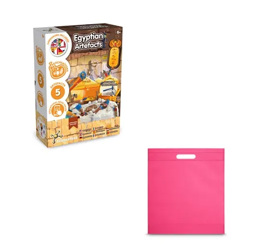 pink Ancient Egypt Excavation Kit IV. Juego educativo suministrado con una bolsa de regalo de non woven (80 g/m²)